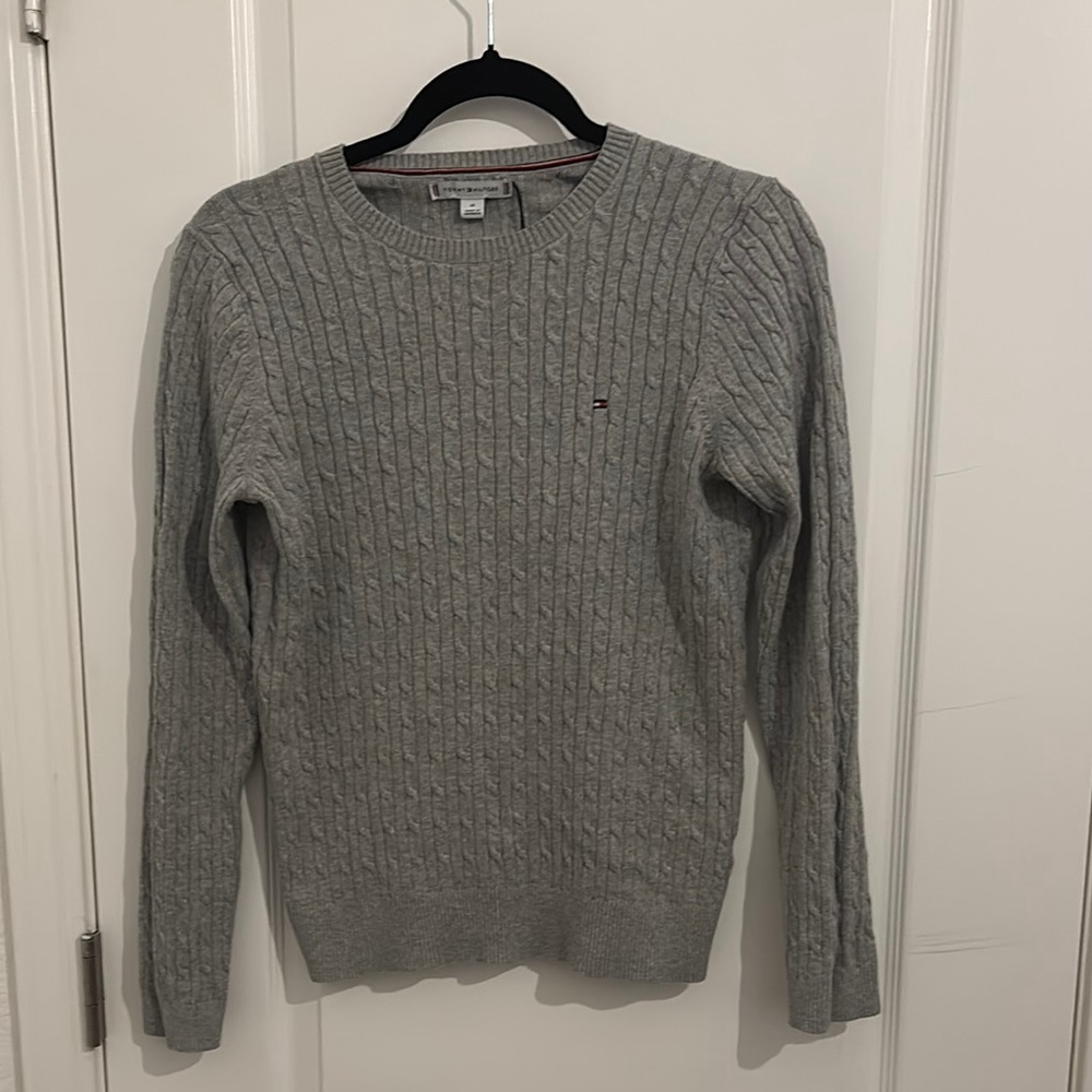 Gray Cable Knit Sweater